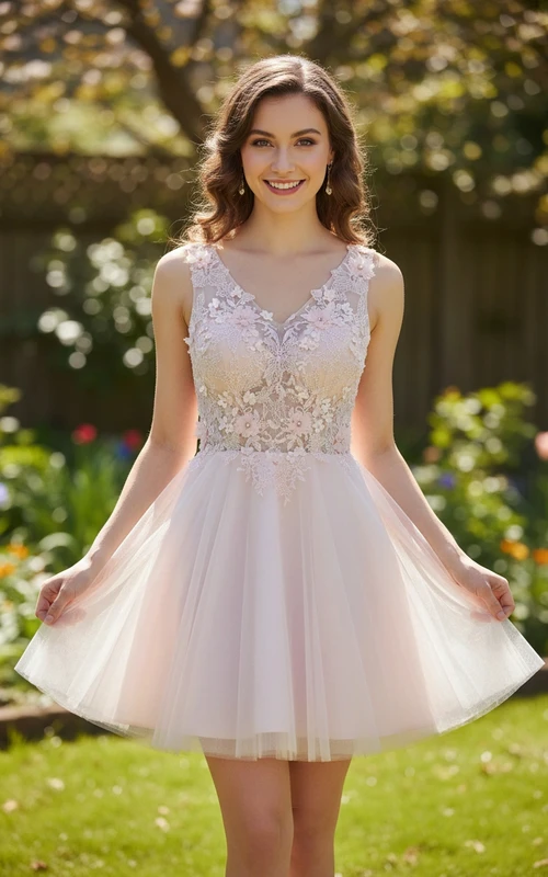 Rosa Partykleid zum 15. Geburtstag