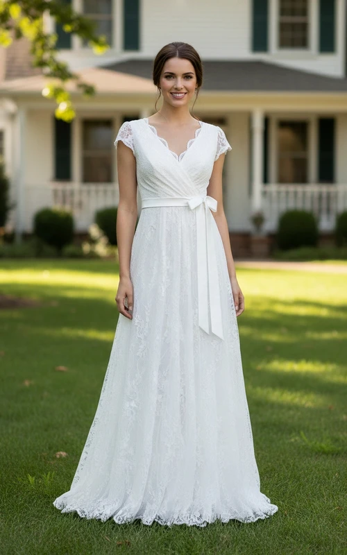 Vestido de encaje para fiesta romántica en el jardín