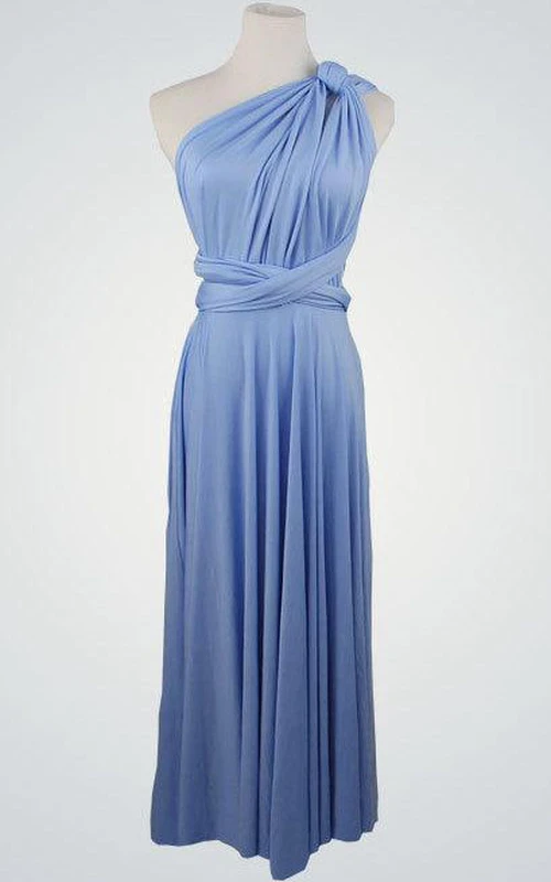 Kurzes Brautjungfernkleid in Blau