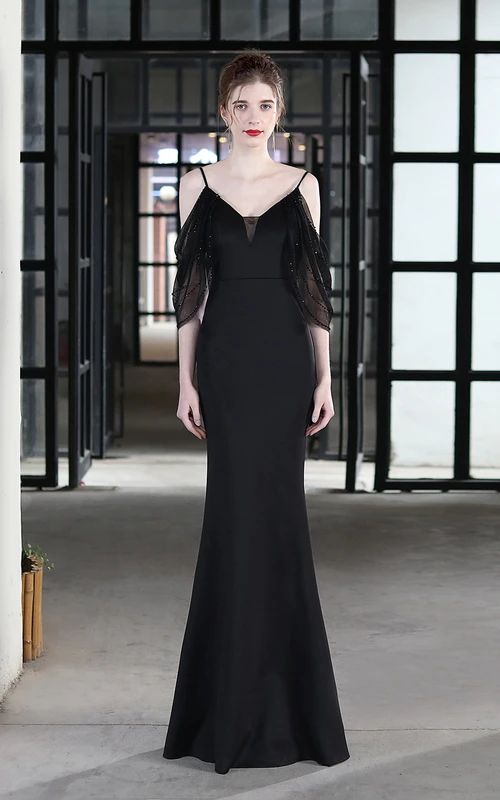 Toast Dress Bride Long Sling Thank You Banquet Slim Fishtail Skirt Wedding Car Model Exhibition Dress