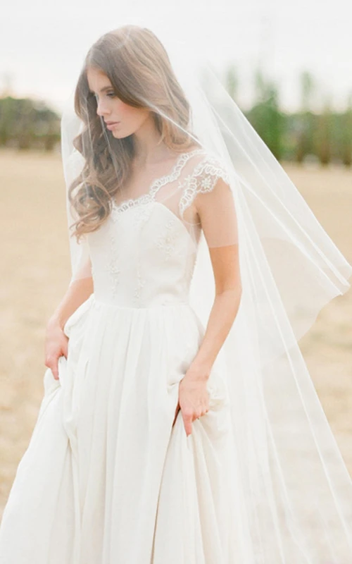 Voile de mariée simple, doux et super long de fée