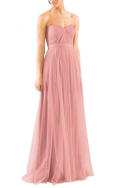 Robes de demoiselle d'honneur convertibles en tulle, longues jusqu'au sol