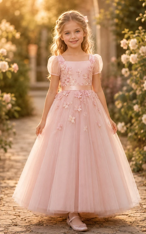 Robe de demoiselle d'honneur en dentelle et tulle