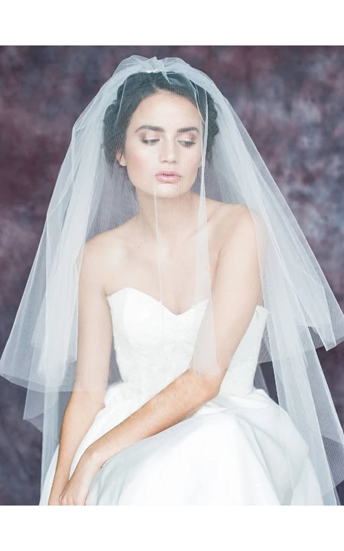 Voile de mariée simple en tulle doux double couche
