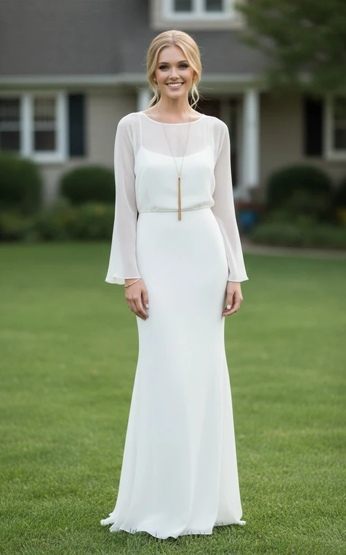 Vestido de novia de gasa con cola estilo Watteau de la realeza