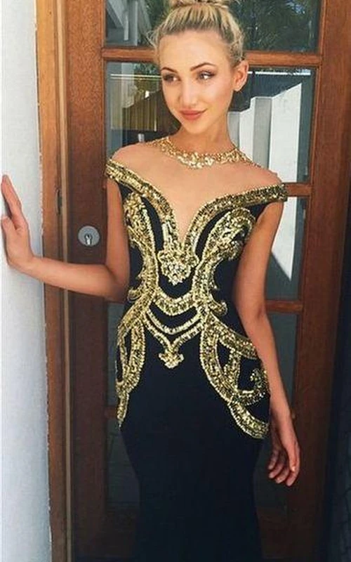 Robe de bal sirène ornée de perles glamour, fermeture éclair, col montant, longueur au sol