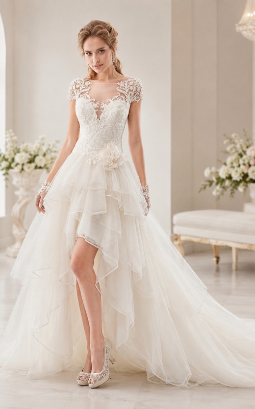 high low wedding dresses Strapless High-Low Wedding Dress By Jovani 42345 4 / White