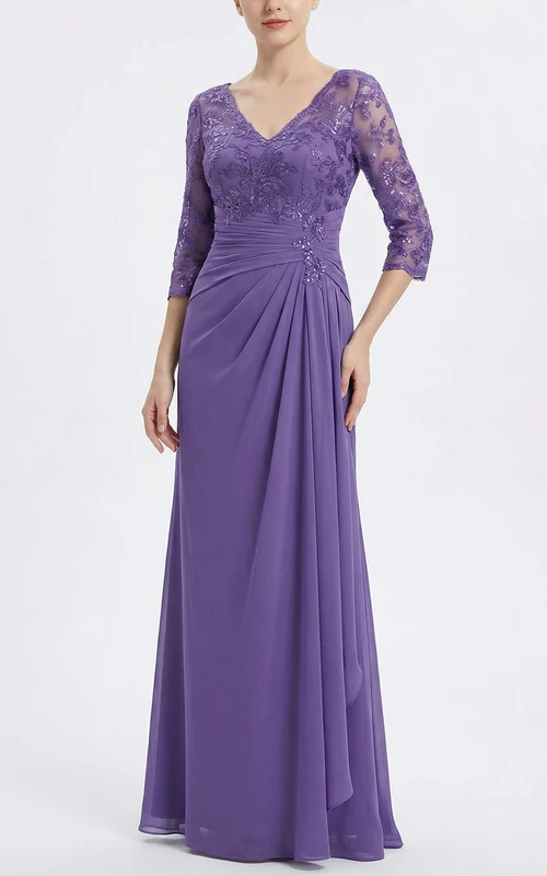 Robe de soirée à sequins avec col en V, dos et manches en V