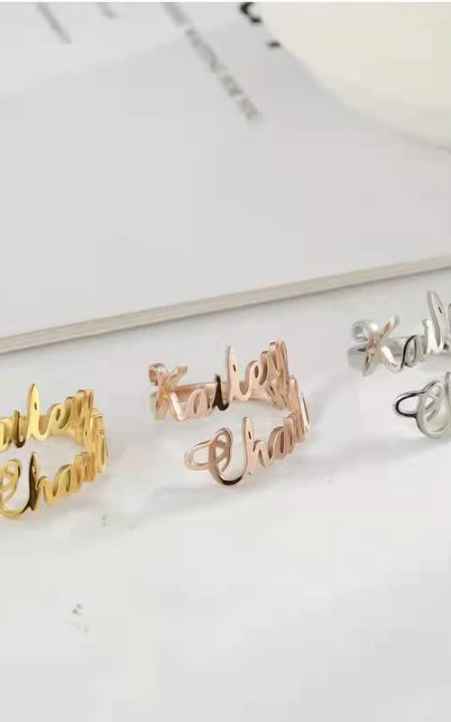 Personalisierter Namensring aus Edelstahl