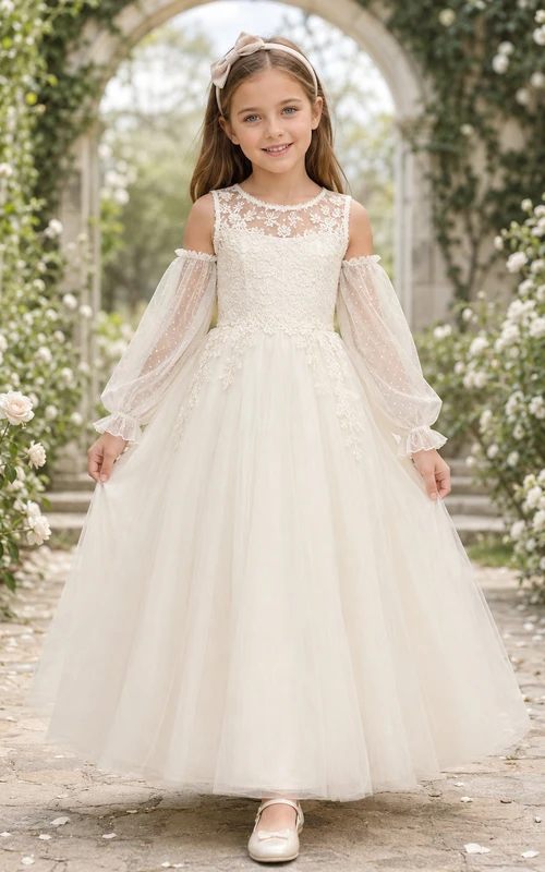 Weißes, abnehmbares Tüllcape aus Spitze, Kommunionskleid für Blumenmädchen, Kirchenkleid