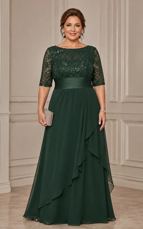 Robe de maternité grande taille trapèze en mousseline à manches courtes et dentelle, coupe bateau, manches courtes.