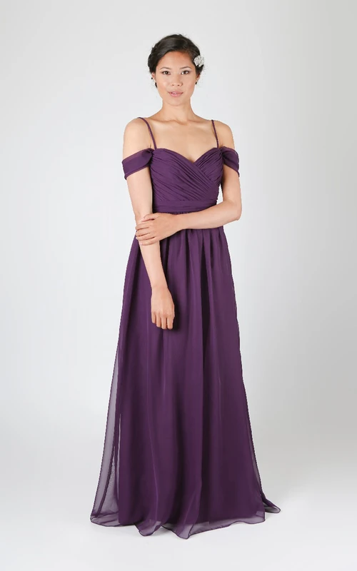 Robe longue à bretelles fines et manches ajustables