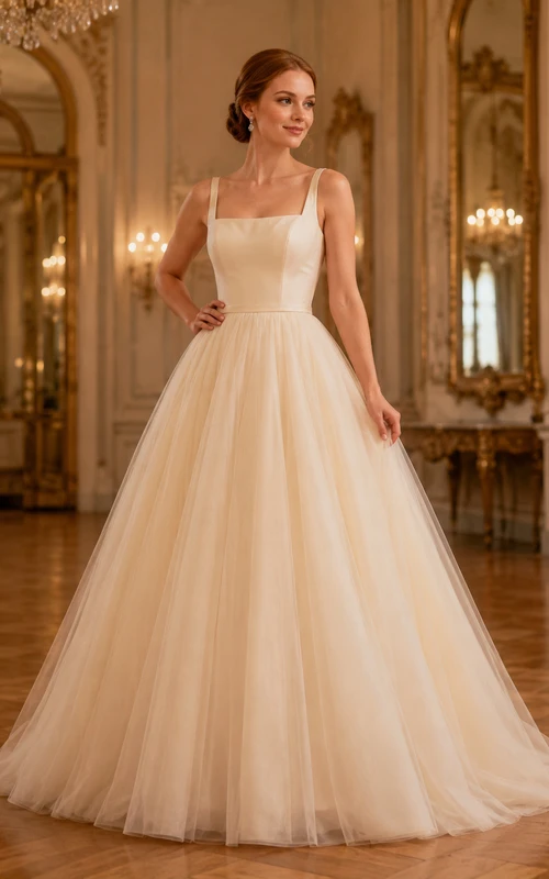 Kurzes, trägerloses Tüll-Ballkleid für den Ballsaal