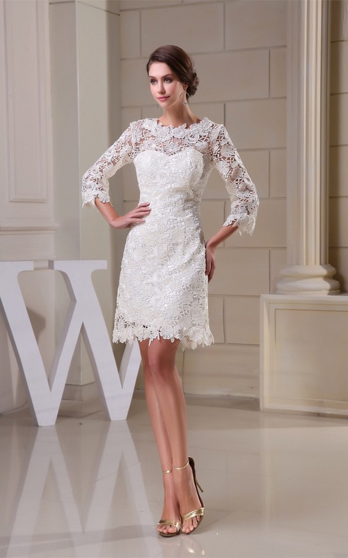 long sleeve lace rehearsal dinner dress Zapaka Women Long Ivory Engagement Dress with Lace Long Sleeves Sheath Satin Wedding Reception Dress, Ivory / US14