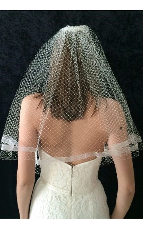 Voile de mariée rétro simple en maille à une seule couche