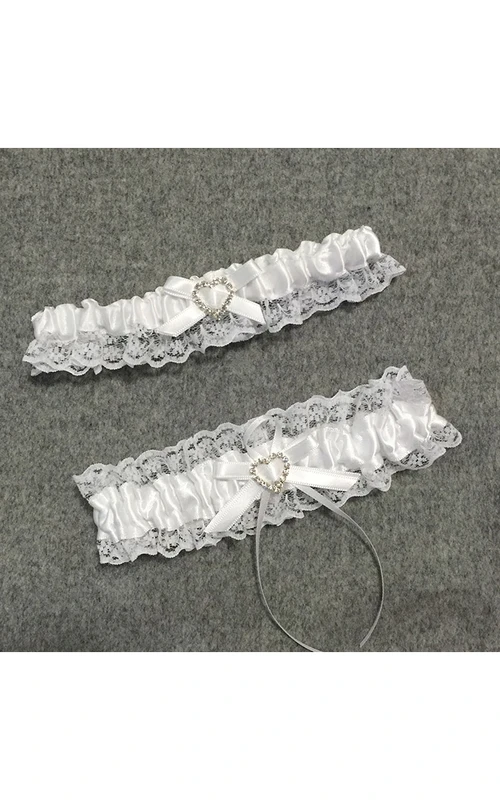 Herzförmige Perlenstickerei, sexy zweiteilige elastische Strümpfe (16-23 Zoll)