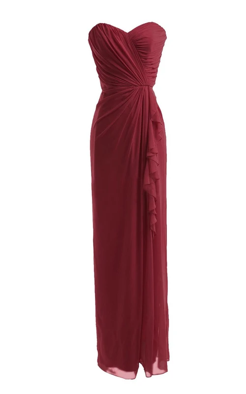 Robe longue bustier drapée à taille basque