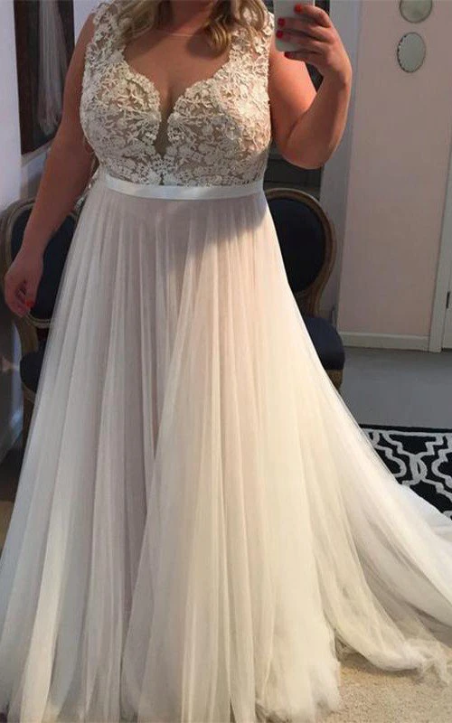 A-Linien-Kleid aus Spitze, Tüll, Schmucksteinen, kurzen Ärmeln und Reißverschluss