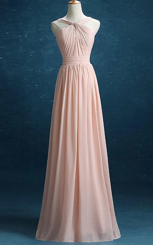 Robe à bretelles en mousseline et satin plissée