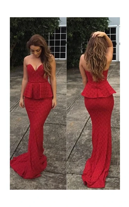 Robes sirène sans manches à traîne en spandex, décolleté cœur