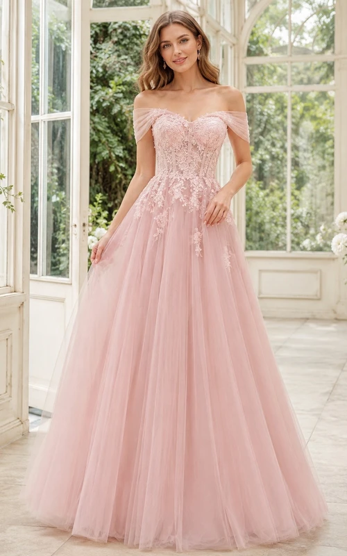 Vestido de noche de lujo largo hasta el suelo, sin mangas, de tul, color rosa empolvado con escote corazón.