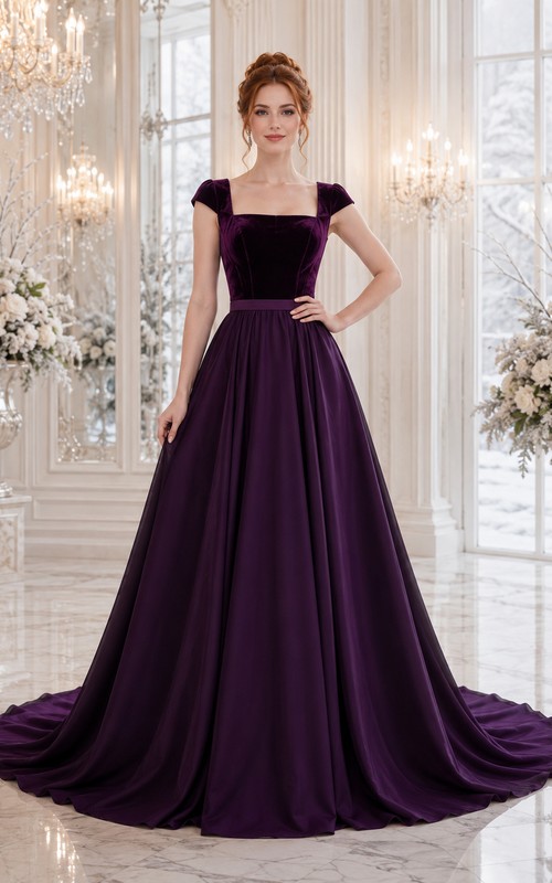 dark purple wedding dress Tulle Quince Ball Gown Dress With Cape US18W / Same as Picture this ensemble looks stunning for weddings Aviva
