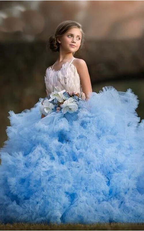 Robe de bal en tulle à fines bretelles et dos croisé avec nœud papillon, robe de demoiselle d'honneur