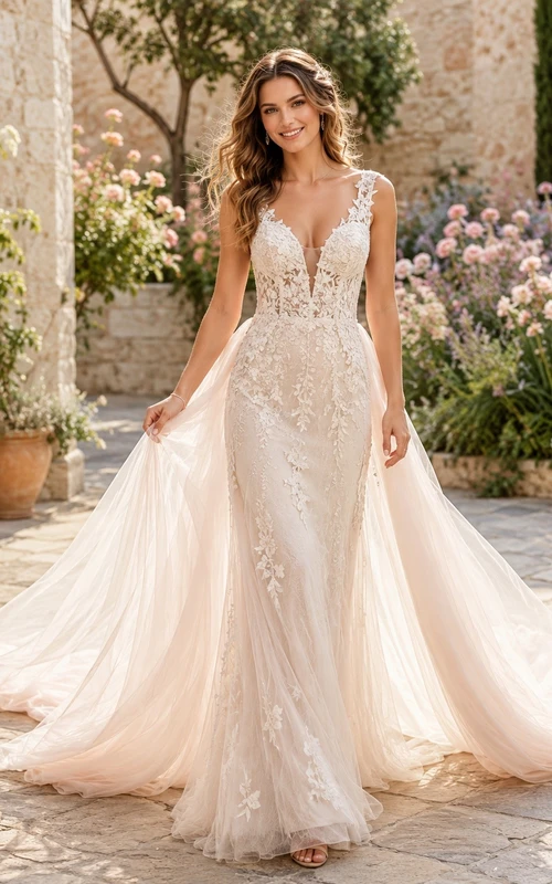 Simple Mermaid Satin Bridal Refined Wedding Dress Strapless