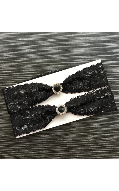 Schwarzer Strass-Spitzen-Gimbal, sexy Spitze, innerhalb von 16-23 Zoll