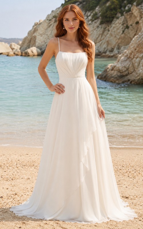 ruched bodice chiffon a-line wedding dress Beach Strapless VM: Bridesmaid Navy Bustier A Line Mesh Color:berry sorbet Chiffon Closure
