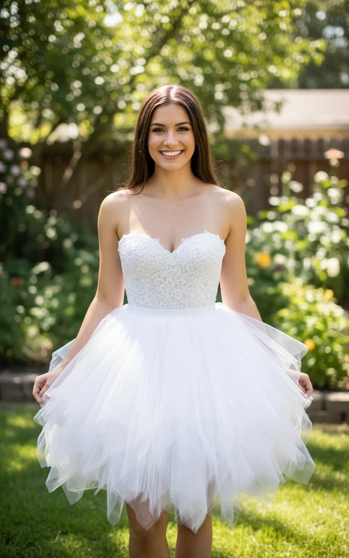 Verspieltes Minikleid aus Tüll und Spitze