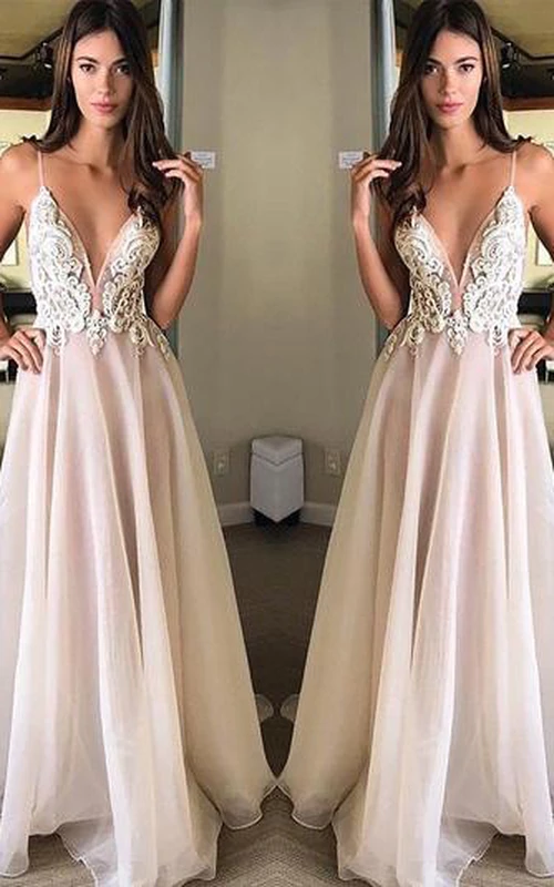 Vestido de noche informal sin mangas, de corte en A, largo hasta el suelo, de gasa, con apliques.