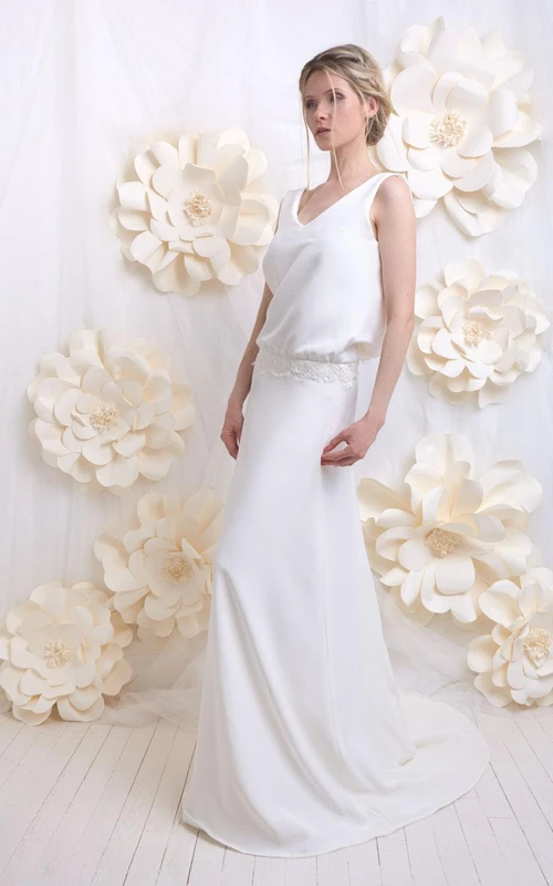 Vestido de novia romántico y de encaje francés
