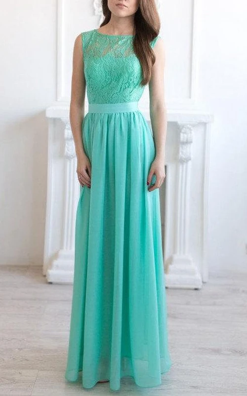 Langes mintfarbenes Brautjungfernkleid