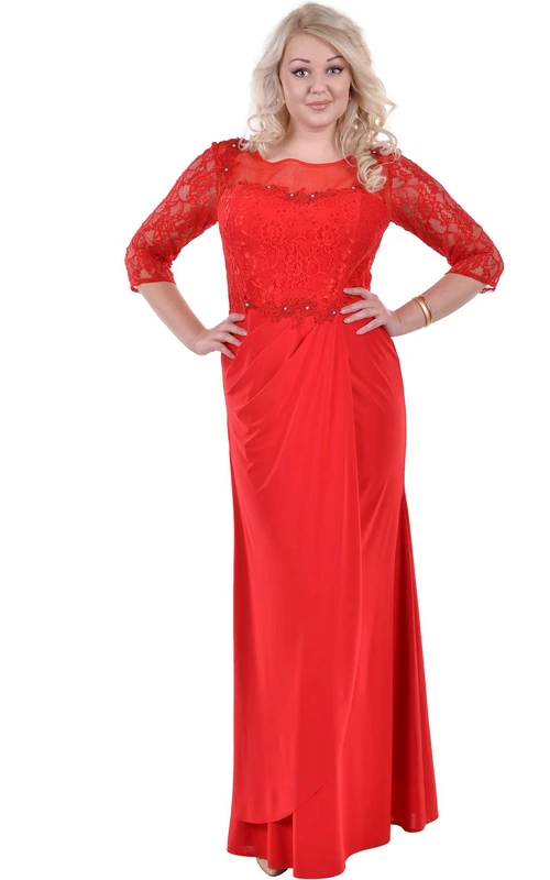 Robe fourreau Bateau 3 en taffetas et dentelle avec fermeture éclair