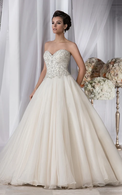 Noble Sweetheart A-Line Gown With Beaded Bodice