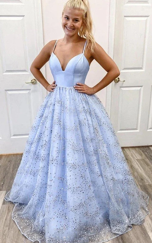 Vestido formal sexy sin mangas, largo hasta el suelo, de corte en A, de tul, con volantes y lentejuelas.
