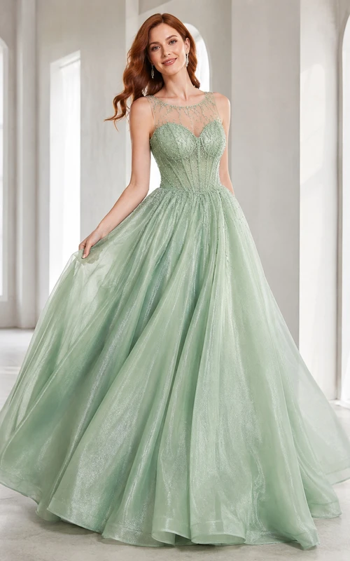 Celadon Spaghetti Sweetheart Tulle Ball Gown Quinceanera Dress Garden Romantic