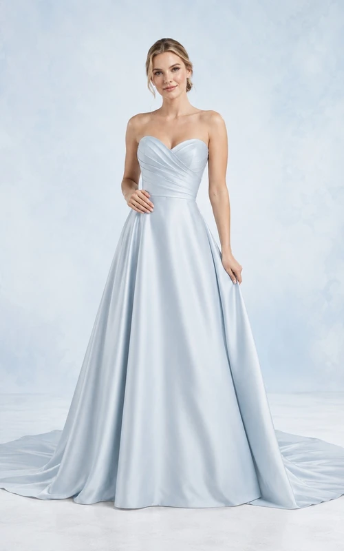 Vestido de novia formal, sencillo, elegante y romántico, con escote corazón, edición B, corte en A.