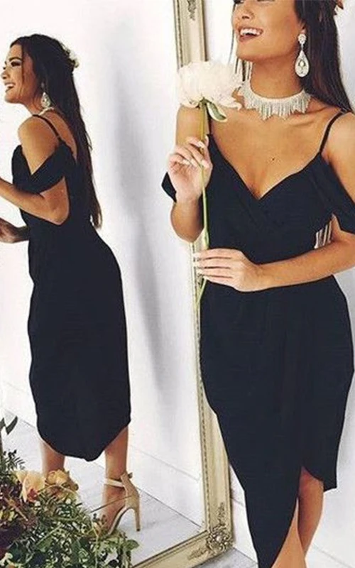 Vestido moderno ajustado asimétrico sin mangas de tafetán para fiesta de bienvenida