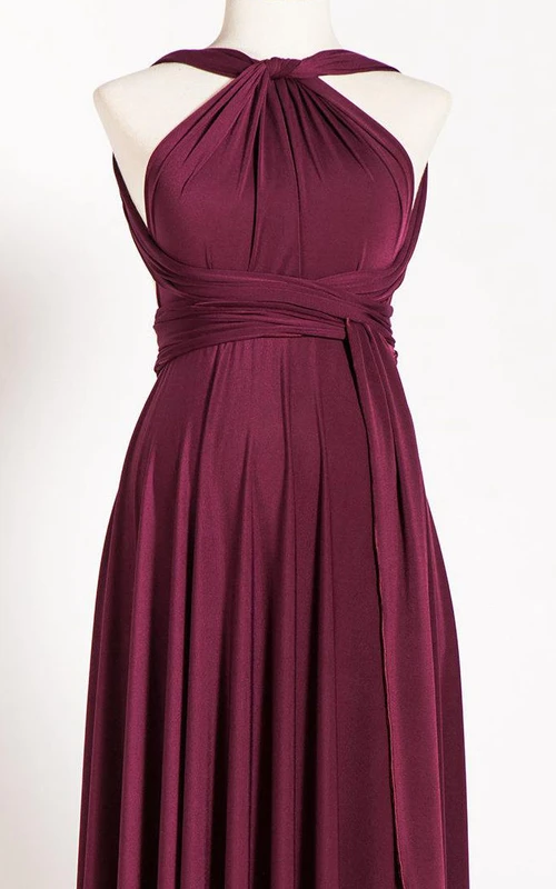 Marsala Infinity Langes wandelbares Kleid