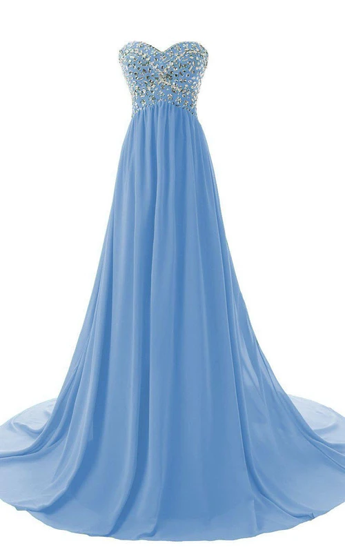 Bezauberndes Chiffonkleid mit Pailletten und herzförmigem Oberteil