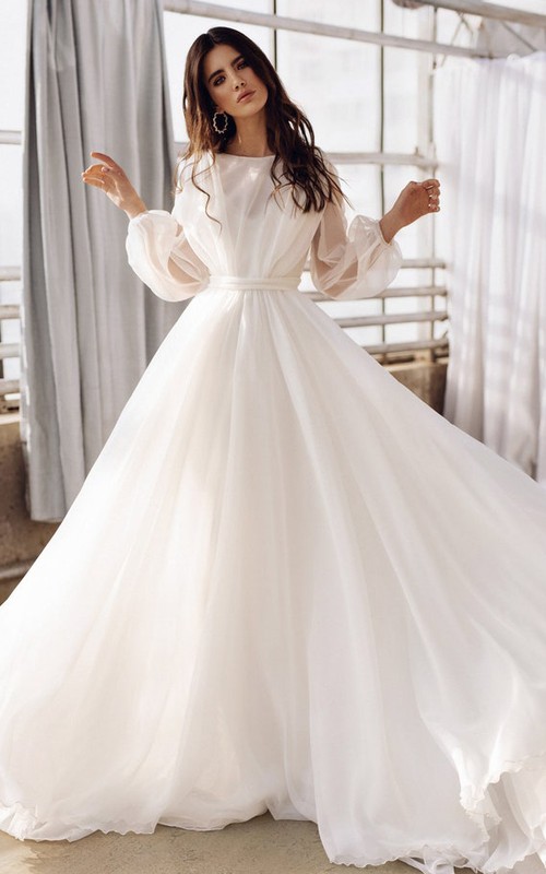 long sleeve wedding dress malaysia Custom Made Sleeves Mermaid Sheer Wedding Dress