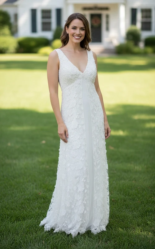 Robe vintage intemporelle à col en V