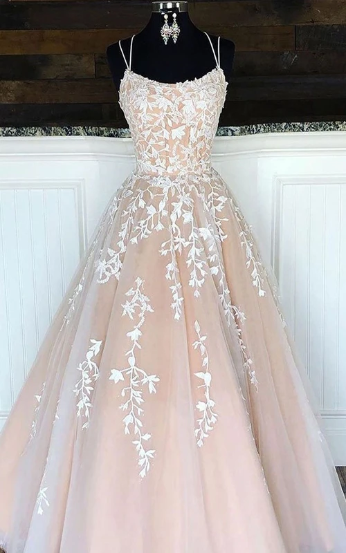 Tüllkleid, bodenlang, mit Schleppe, A-Linie, ärmellos, bezaubernd, mit Rüschen