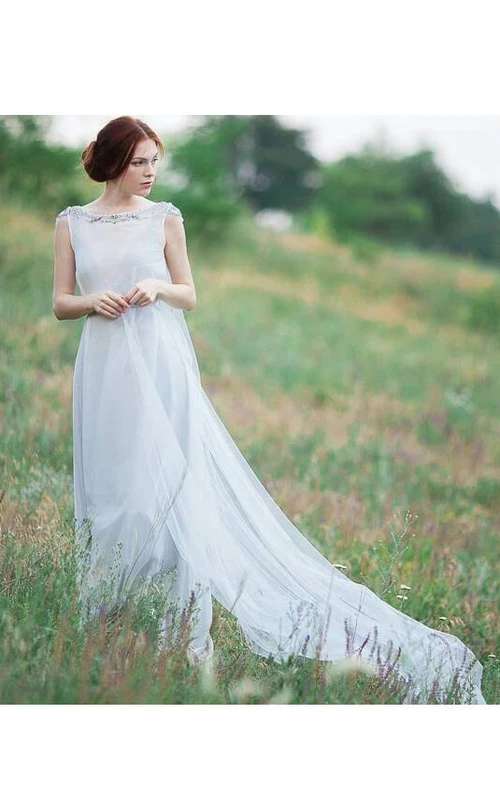 Boho-Hochzeitskleid mit Jasmin-Motiv