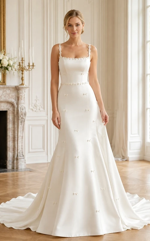 Simple A-line tiny Elegant Bridal Formal Wedding Dress