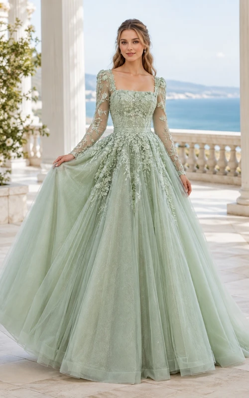 Vestido de novia bohemio, elegante y de manga larga, edición A, corte A, encaje.