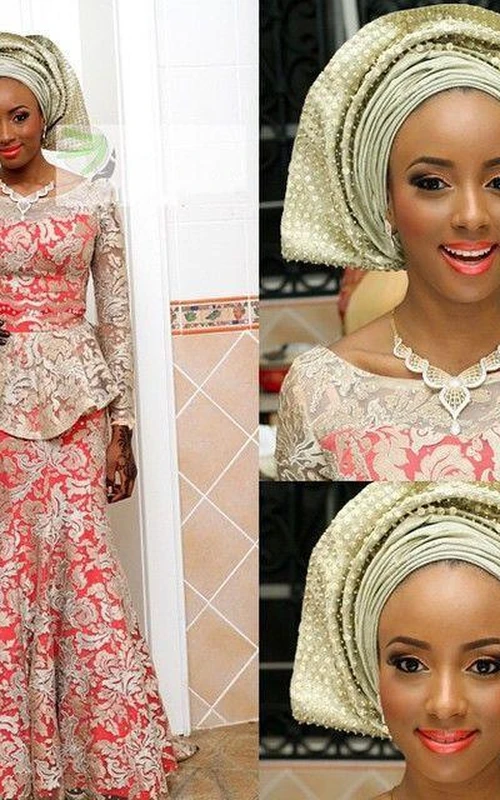 Speziell designtes arabisches Abendkleid mit langen Ärmeln und Spitze online erhältlich
