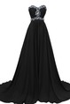Sweetheart A line Chiffon Gown With Rhinestones Detail 
